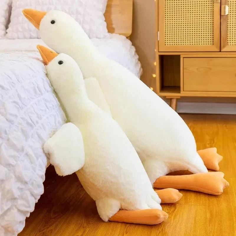 50-190 cm süße große weiße Gans Plüschtiere Kawaii riesige Ente Schlafkissen Kissen weiche Stofftierpuppe Geburtstagsgeschenk für Kinder