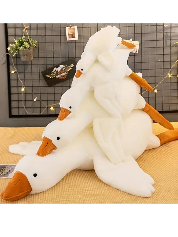 50-190 cm süße große weiße Gans Plüschtiere Kawaii riesige Ente Schlafkissen Kissen weiche Stofftierpuppe Geburtstagsgeschenk für Kinder