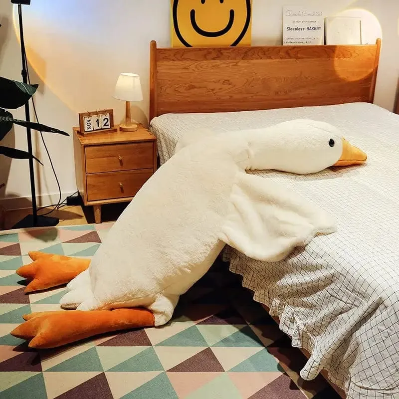 50-190 cm süße große weiße Gans Plüschtiere Kawaii riesige Ente Schlafkissen Kissen weiche Stofftierpuppe Geburtstagsgeschenk für Kinder