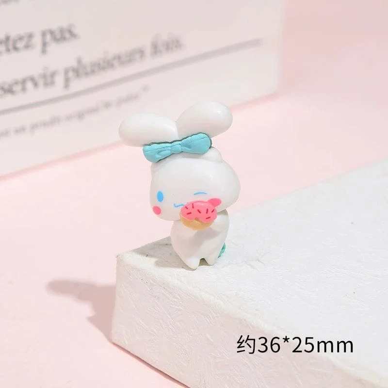 5 Teile/satz Mini Sanrio Figuren Puppe 3cm Hallo Kitty Kuromi melody Kuchen dekoration modell desktop spielzeug auto dekoration