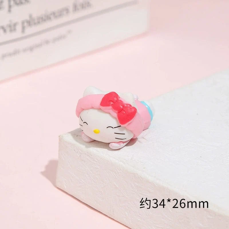5 Teile/satz Mini Sanrio Figuren Puppe 3cm Hallo Kitty Kuromi melody Kuchen dekoration modell desktop spielzeug auto dekoration