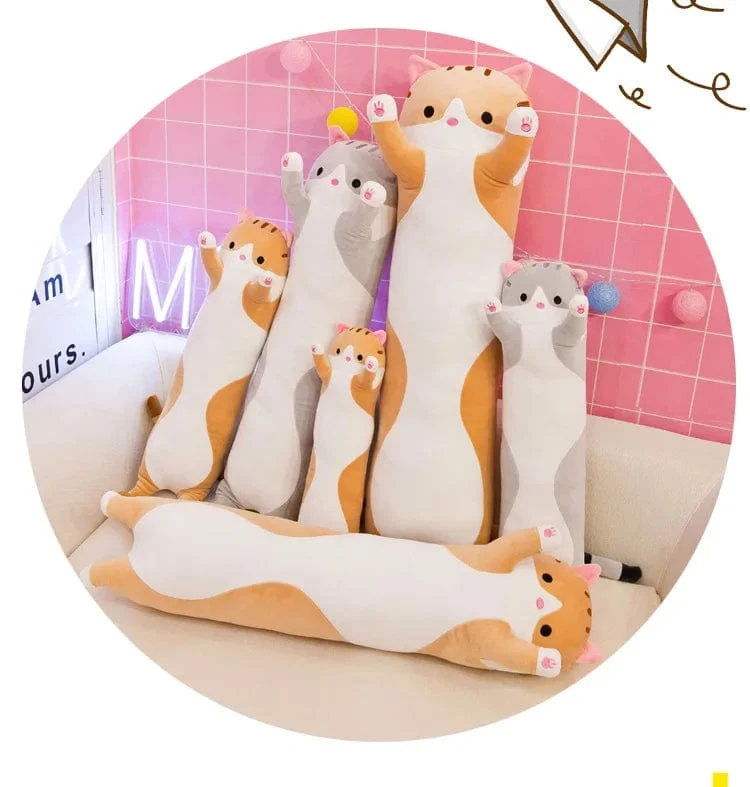 Kinderspielzeug Stofftierkissen Süßes Katzenkissen Weiches Plüsch Langes Katzenkissen Geburtstagsgeschenk