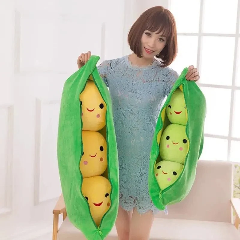 25CM Niedliche Kinder Baby Plüsch Erbsen gefüllt Pflanze Puppe Spielzeug Kinder Kawaii Qualität Erbsenförmiges Kissen Spielzeug Junge Mädchen Geschenk