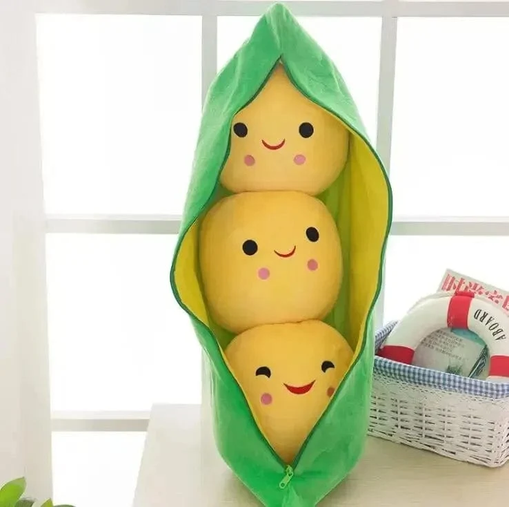 25CM Niedliche Kinder Baby Plüsch Erbsen gefüllt Pflanze Puppe Spielzeug Kinder Kawaii Qualität Erbsenförmiges Kissen Spielzeug Junge Mädchen Geschenk