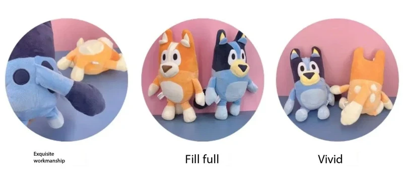Blueyed Dog Bingo Family 17 cm 28 cm Plüschtier Cartoon Hund Weiche Kuscheltiere Puppen Geburtstag Weihnachtsgeschenke Familie Blue-y Bingo