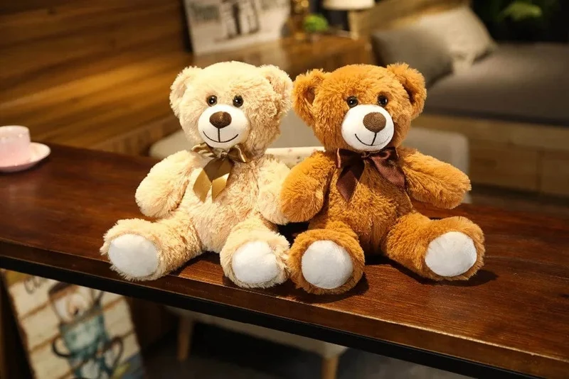 35CM süße bunte Fliege Bär Puppe Plüsch Spielzeug Umarmung Bär Puppe Kinder Geburtstag Geschenk Kissen Teddybär Hause Wohnzimmer zimmer Schlafzimmer