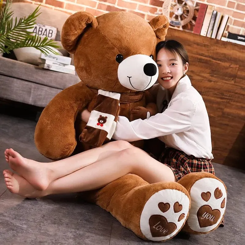 Hochwertiger 4 Farben Teddybär mit Schal Kuscheltiere Bär Plüschtiere Puppe Kissen Kinder Liebhaber Geburtstag Baby Geschenk