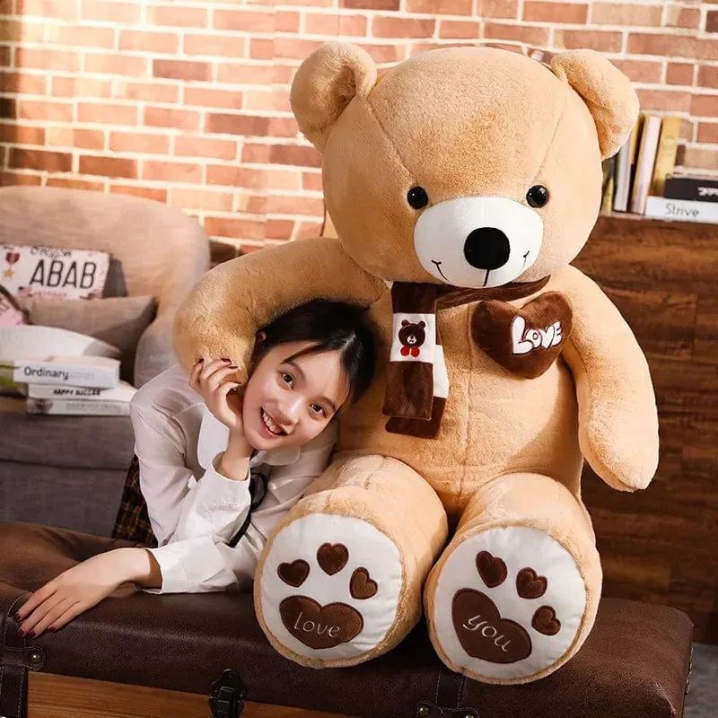 Hochwertiger 4 Farben Teddybär mit Schal Kuscheltiere Bär Plüschtiere Puppe Kissen Kinder Liebhaber Geburtstag Baby Geschenk