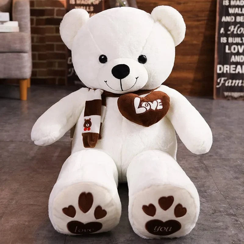Hochwertiger 4 Farben Teddybär mit Schal Kuscheltiere Bär Plüschtiere Puppe Kissen Kinder Liebhaber Geburtstag Baby Geschenk