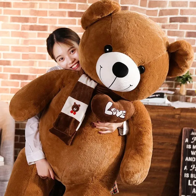 Hochwertiger 4 Farben Teddybär mit Schal Kuscheltiere Bär Plüschtiere Puppe Kissen Kinder Liebhaber Geburtstag Baby Geschenk