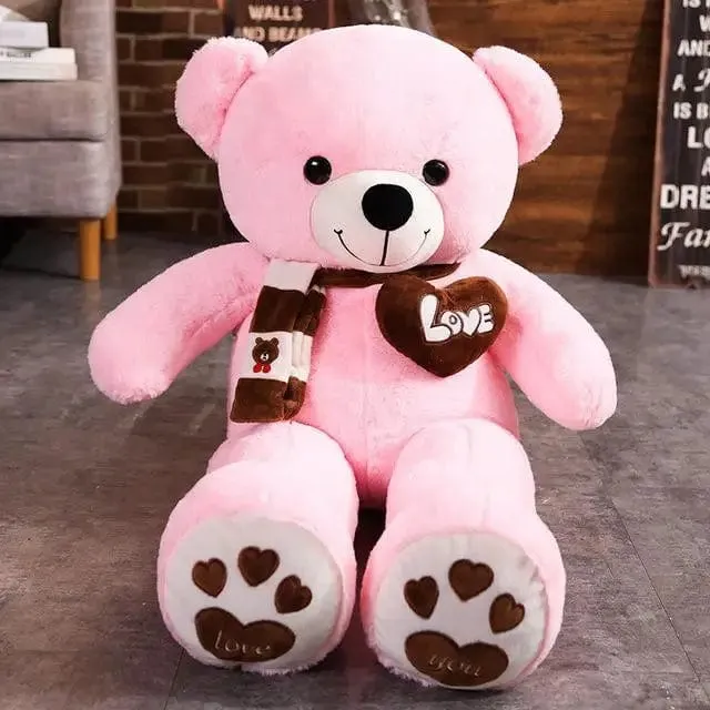 Hochwertiger 4 Farben Teddybär mit Schal Kuscheltiere Bär Plüschtiere Puppe Kissen Kinder Liebhaber Geburtstag Baby Geschenk