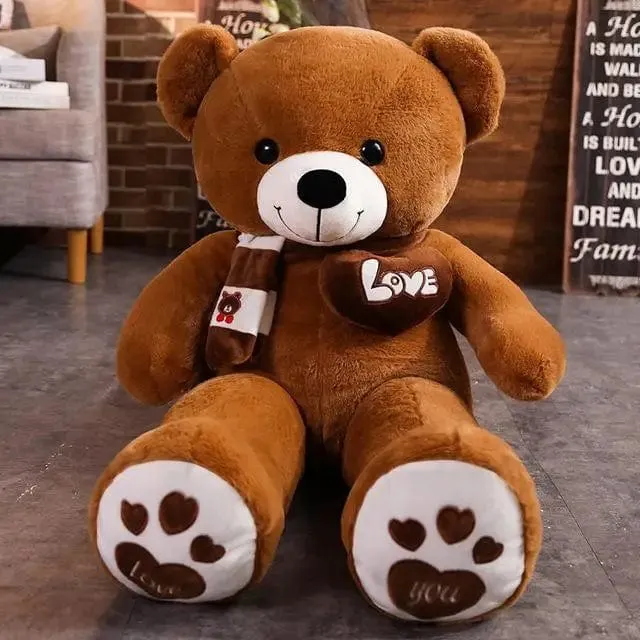 Hochwertiger 4 Farben Teddybär mit Schal Kuscheltiere Bär Plüschtiere Puppe Kissen Kinder Liebhaber Geburtstag Baby Geschenk