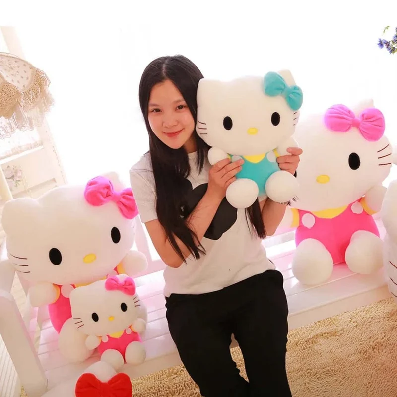 20 cm Hello Kitty Plüschtiere Niedlicher Sanrio-Film KT Cat Peluche Puppen Weiche Angefüllte Kawaii Hello Kitty Spielzeug Baby Weihnachtsgeschenk