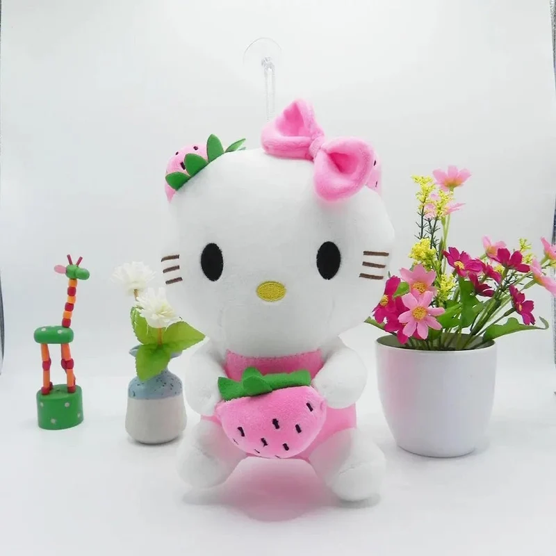20 cm Hello Kitty Plüschtiere Niedlicher Sanrio-Film KT Cat Peluche Puppen Weiche Angefüllte Kawaii Hello Kitty Spielzeug Baby Weihnachtsgeschenk