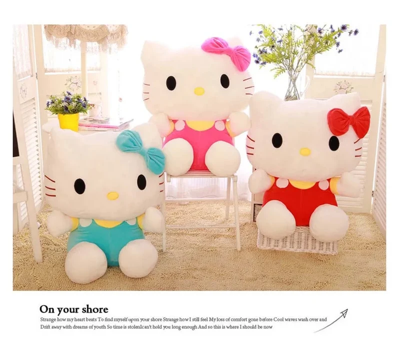 20 cm Hello Kitty Plüschtiere Niedlicher Sanrio-Film KT Cat Peluche Puppen Weiche Angefüllte Kawaii Hello Kitty Spielzeug Baby Weihnachtsgeschenk