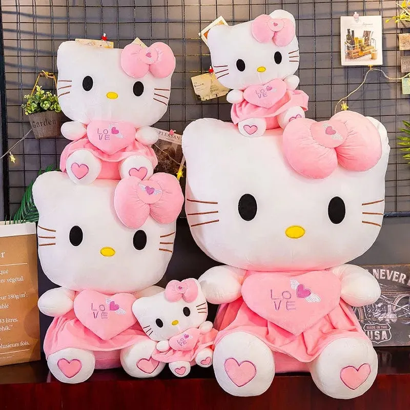 24-55 cm Sanrio Hello Kitty Katze Plüschtiere Cartoon KT Katze Plüschpuppe Weiche Angefüllte Anime Kissen Geburtstagsgeschenke für Kinder Mädchen