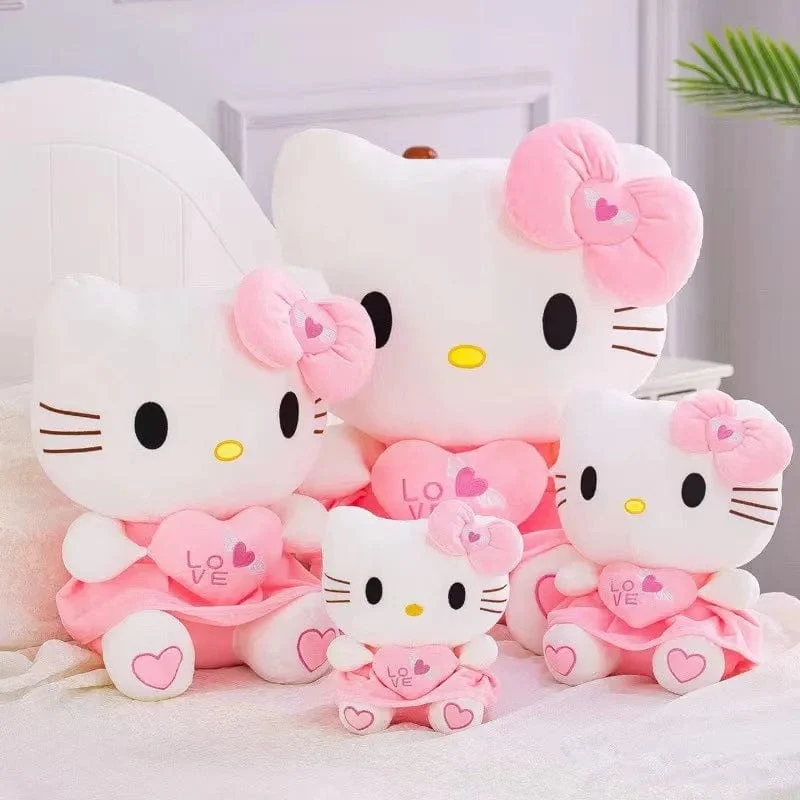 24-55 cm Sanrio Hello Kitty Katze Plüschtiere Cartoon KT Katze Plüschpuppe Weiche Angefüllte Anime Kissen Geburtstagsgeschenke für Kinder Mädchen
