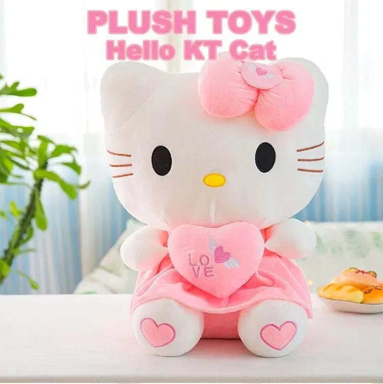 24-55 cm Sanrio Hello Kitty Katze Plüschtiere Cartoon KT Katze Plüschpuppe Weiche Angefüllte Anime Kissen Geburtstagsgeschenke für Kinder Mädchen