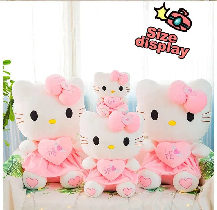24-55 cm Sanrio Hello Kitty Katze Plüschtiere Cartoon KT Katze Plüschpuppe Weiche Angefüllte Anime Kissen Geburtstagsgeschenke für Kinder Mädchen