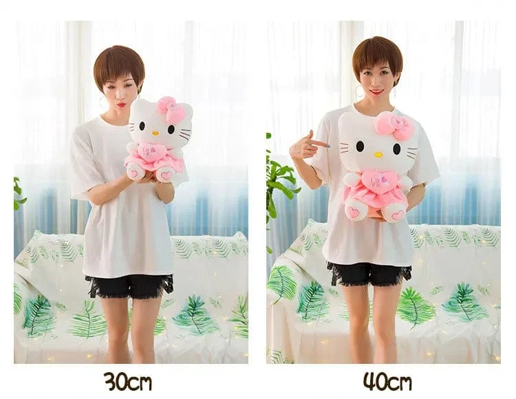 24-55 cm Sanrio Hello Kitty Katze Plüschtiere Cartoon KT Katze Plüschpuppe Weiche Angefüllte Anime Kissen Geburtstagsgeschenke für Kinder Mädchen