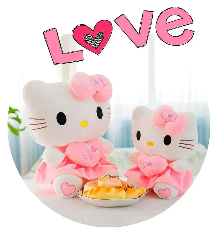 24-55 cm Sanrio Hello Kitty Katze Plüschtiere Cartoon KT Katze Plüschpuppe Weiche Angefüllte Anime Kissen Geburtstagsgeschenke für Kinder Mädchen