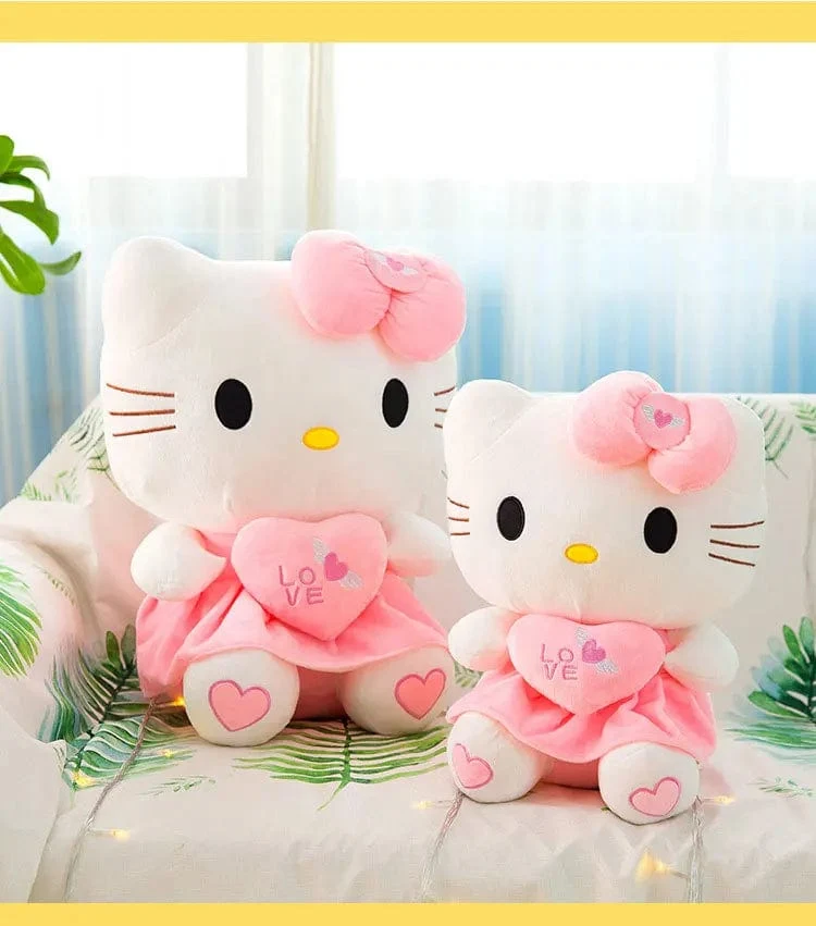 24-55 cm Sanrio Hello Kitty Katze Plüschtiere Cartoon KT Katze Plüschpuppe Weiche Angefüllte Anime Kissen Geburtstagsgeschenke für Kinder Mädchen