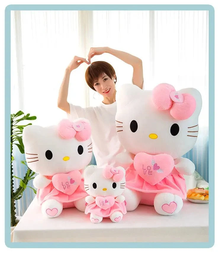 24-55 cm Sanrio Hello Kitty Katze Plüschtiere Cartoon KT Katze Plüschpuppe Weiche Angefüllte Anime Kissen Geburtstagsgeschenke für Kinder Mädchen
