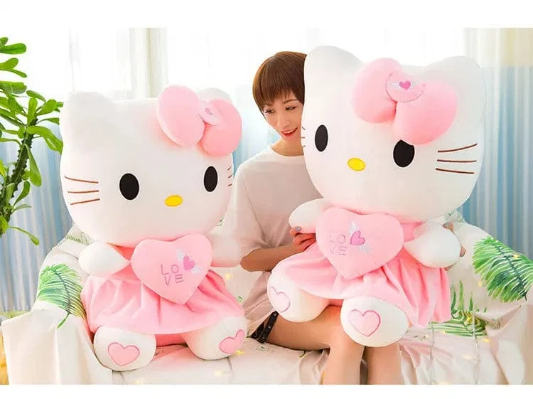 24-55 cm Sanrio Hello Kitty Katze Plüschtiere Cartoon KT Katze Plüschpuppe Weiche Angefüllte Anime Kissen Geburtstagsgeschenke für Kinder Mädchen