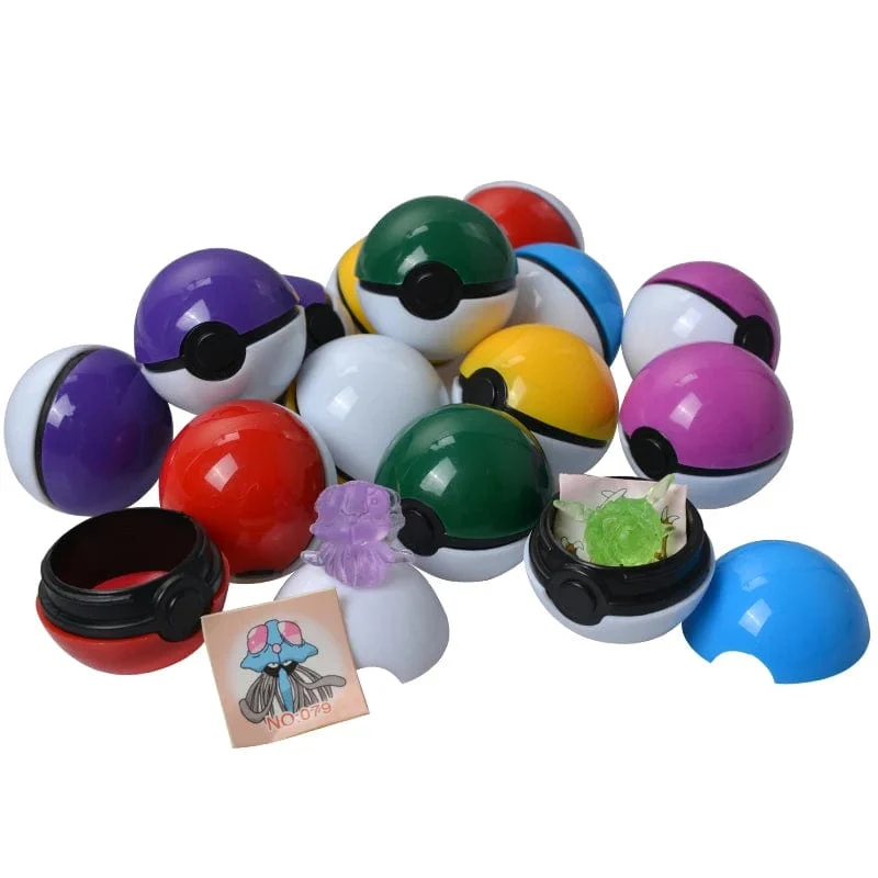 Original Pokemon Anime Actionfigur Pikachu Taschenmonster Pokeball mit Minifigur Spielzeug für Kinder Geschenke
