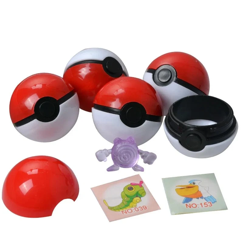 Original Pokemon Anime Actionfigur Pikachu Taschenmonster Pokeball mit Minifigur Spielzeug für Kinder Geschenke