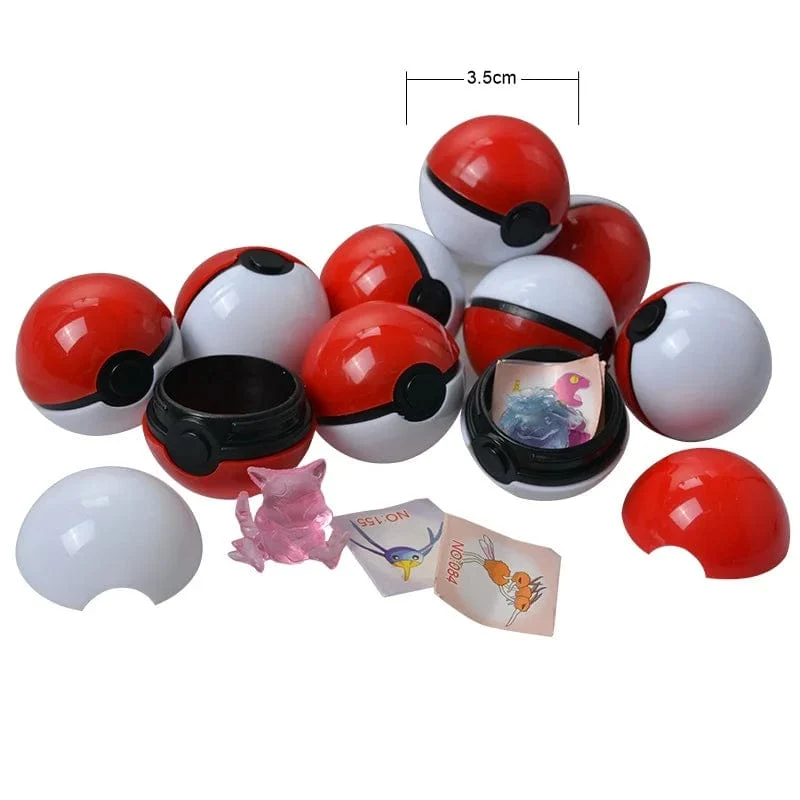 Original Pokemon Anime Actionfigur Pikachu Taschenmonster Pokeball mit Minifigur Spielzeug für Kinder Geschenke