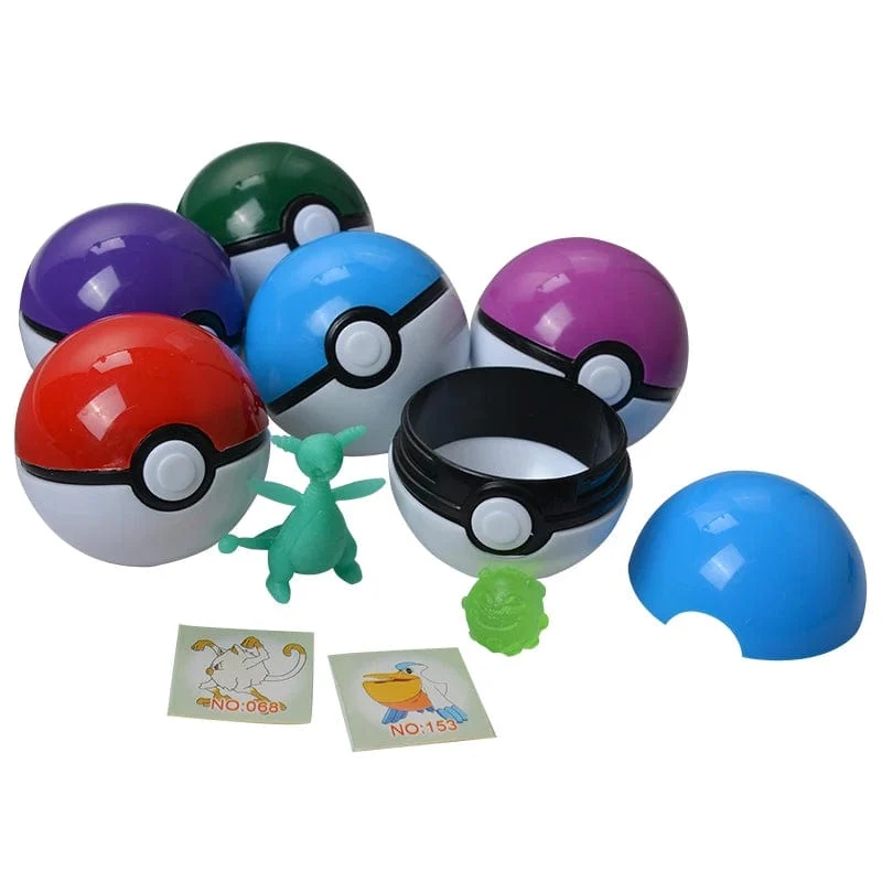 Original Pokemon Anime Actionfigur Pikachu Taschenmonster Pokeball mit Minifigur Spielzeug für Kinder Geschenke