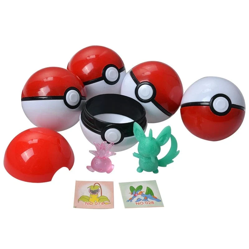 Original Pokemon Anime Actionfigur Pikachu Taschenmonster Pokeball mit Minifigur Spielzeug für Kinder Geschenke