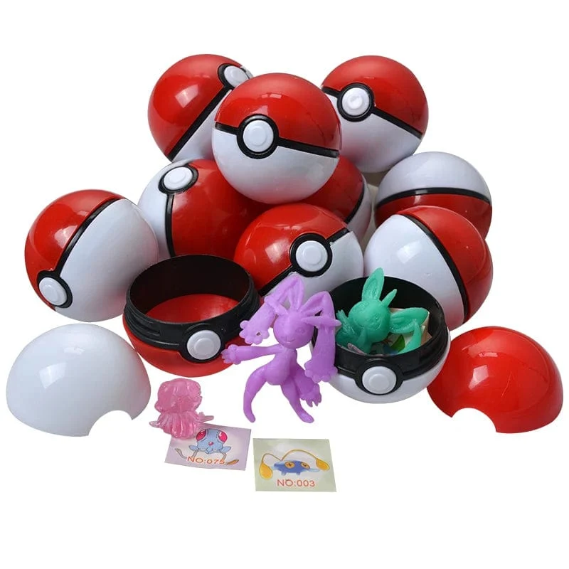 Original Pokemon Anime Actionfigur Pikachu Taschenmonster Pokeball mit Minifigur Spielzeug für Kinder Geschenke