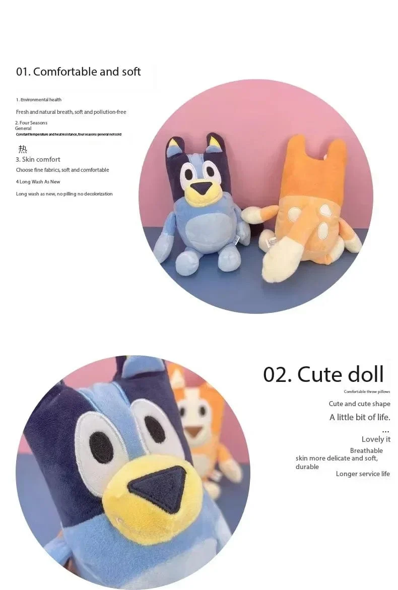 17/28 cm große Plüschtiere der Bluey & Bingo-Familie – Stofftiere mit Cartoon-Hund, weiche Plüschpuppen, perfekt als Geburtstags- und Weihnachtsgeschenk