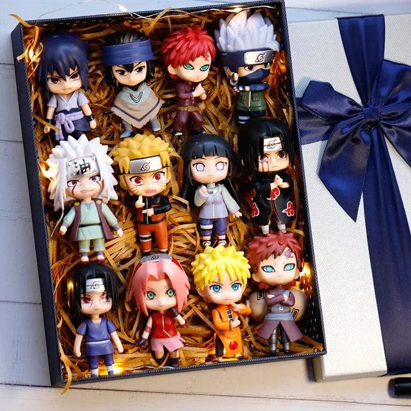 Hot 12 teile/satz Anime Naruto Shippuden Hinata Sasuke Itachi Kakashi Gaara anime figur Q Version PVC Figuren Spielzeug Puppen Kind Geschenk