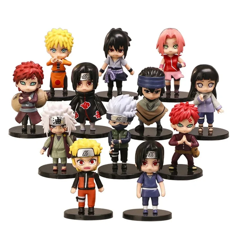 Hot 12 teile/satz Anime Naruto Shippuden Hinata Sasuke Itachi Kakashi Gaara anime figur Q Version PVC Figuren Spielzeug Puppen Kind Geschenk