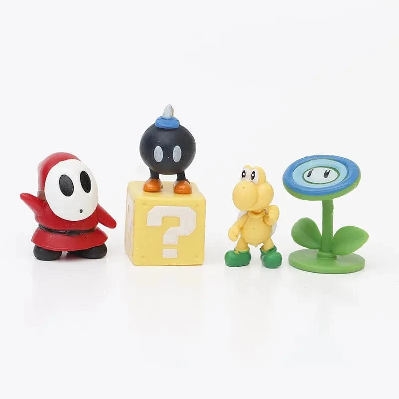 12 Stück/24 Stück/48 Stück Super Mario Bros Actionfiguren Kawaii Bowser Anime Figur mit Aufbewahrungstasche für Kinder Spielzeug Geschenke