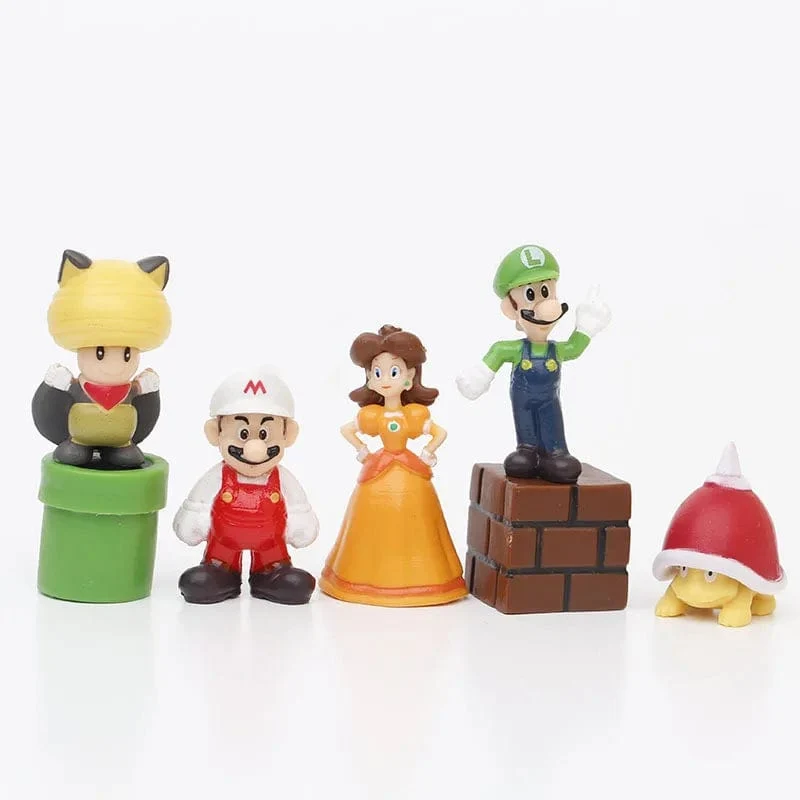 12 Stück/24 Stück/48 Stück Super Mario Bros Actionfiguren Kawaii Bowser Anime Figur mit Aufbewahrungstasche für Kinder Spielzeug Geschenke