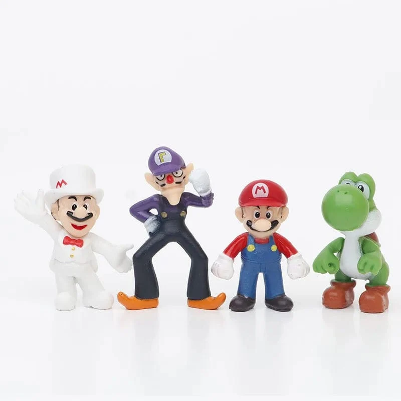 12 Stück/24 Stück/48 Stück Super Mario Bros Actionfiguren Kawaii Bowser Anime Figur mit Aufbewahrungstasche für Kinder Spielzeug Geschenke