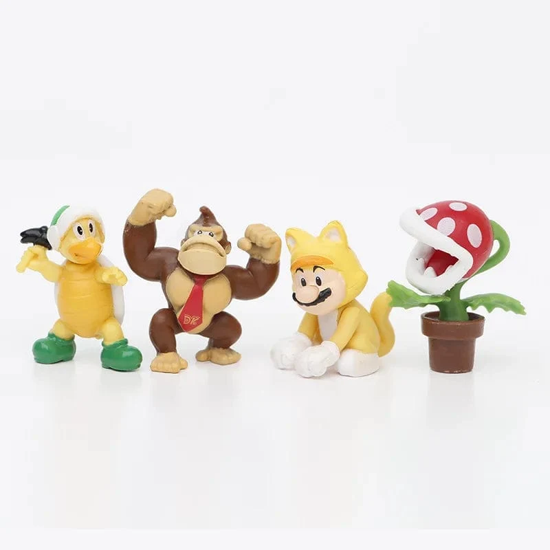 12 Stück/24 Stück/48 Stück Super Mario Bros Actionfiguren Kawaii Bowser Anime Figur mit Aufbewahrungstasche für Kinder Spielzeug Geschenke