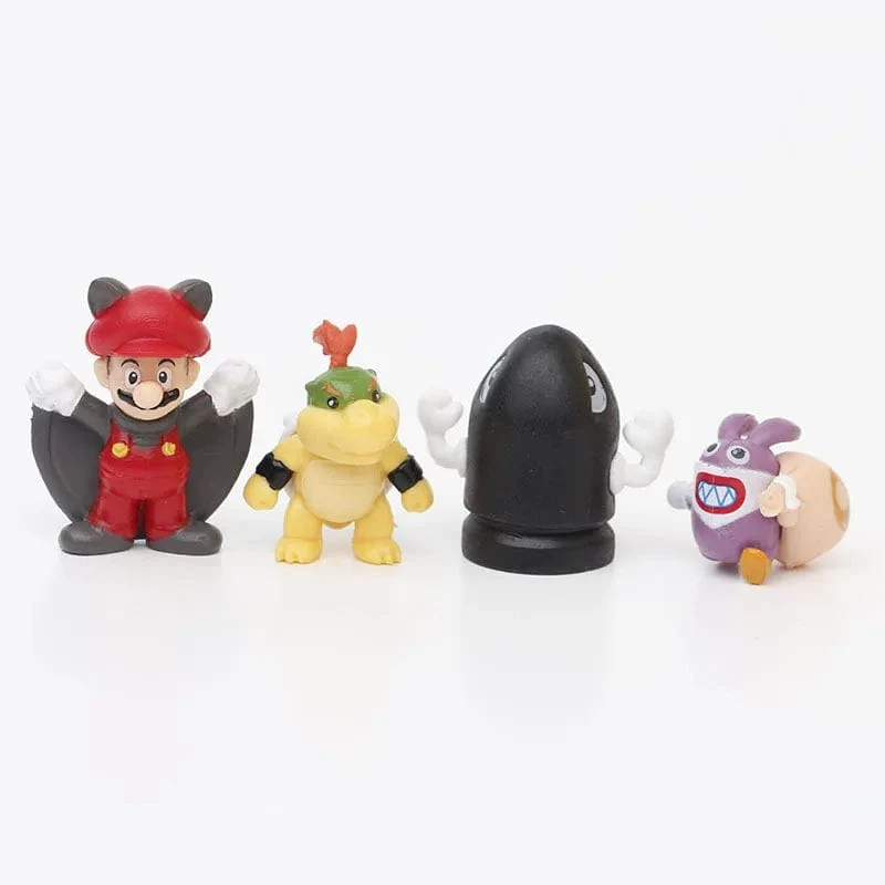 12 Stück/24 Stück/48 Stück Super Mario Bros Actionfiguren Kawaii Bowser Anime Figur mit Aufbewahrungstasche für Kinder Spielzeug Geschenke