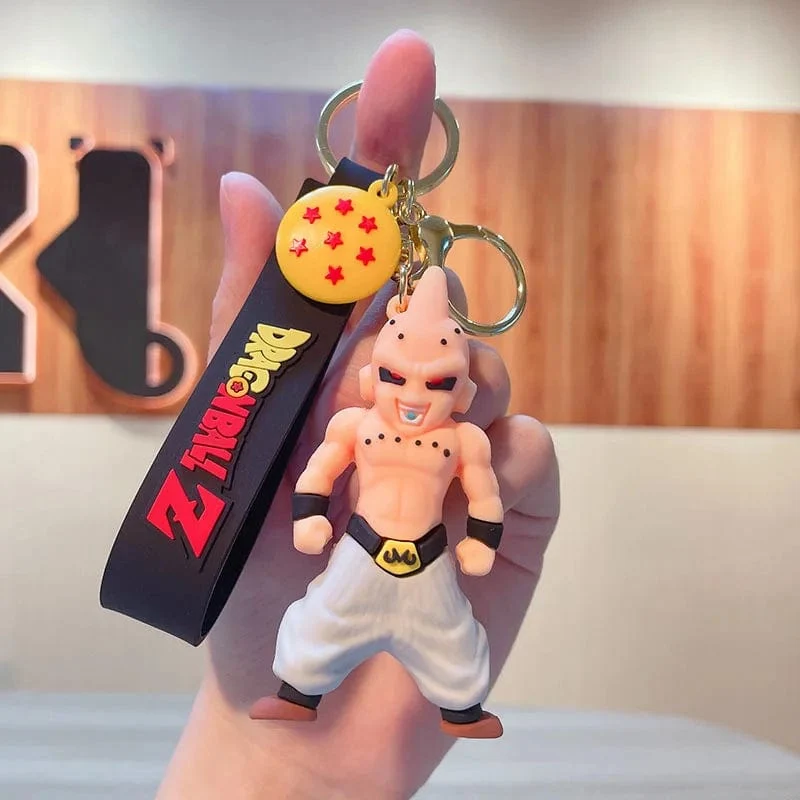 Anime Dragon Ball Schlüsselanhänger Modeschmuck Son Goku Vegeta Piccolo Actionfiguren 8CM PVC Schlüsselanhänger für Männer Frauen Taschenanhänger