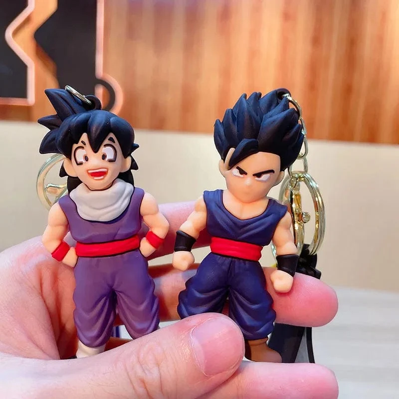 Anime Dragon Ball Schlüsselanhänger Modeschmuck Son Goku Vegeta Piccolo Actionfiguren 8CM PVC Schlüsselanhänger für Männer Frauen Taschenanhänger