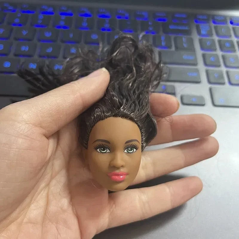 Dunkler Hautkopf für 30cm Puppe 1/6 Gelenke Puppenzubehör Ankleidespielzeug