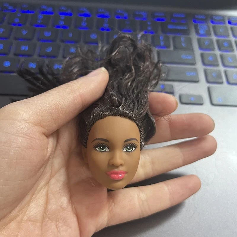 Dunkler Hautkopf für 30cm Puppe 1/6 Gelenke Puppenzubehör Ankleidespielzeug