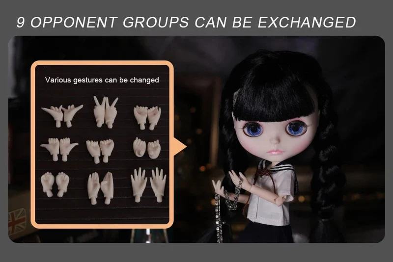 ICY DBS Blyth Puppe 1/6 Gelenkkörper 30cm Schwarzes Haar Schwarze Augenlider Lange Wimpern Schläfrige Augen Dark Series BJD Spielzeug Modegeschenke