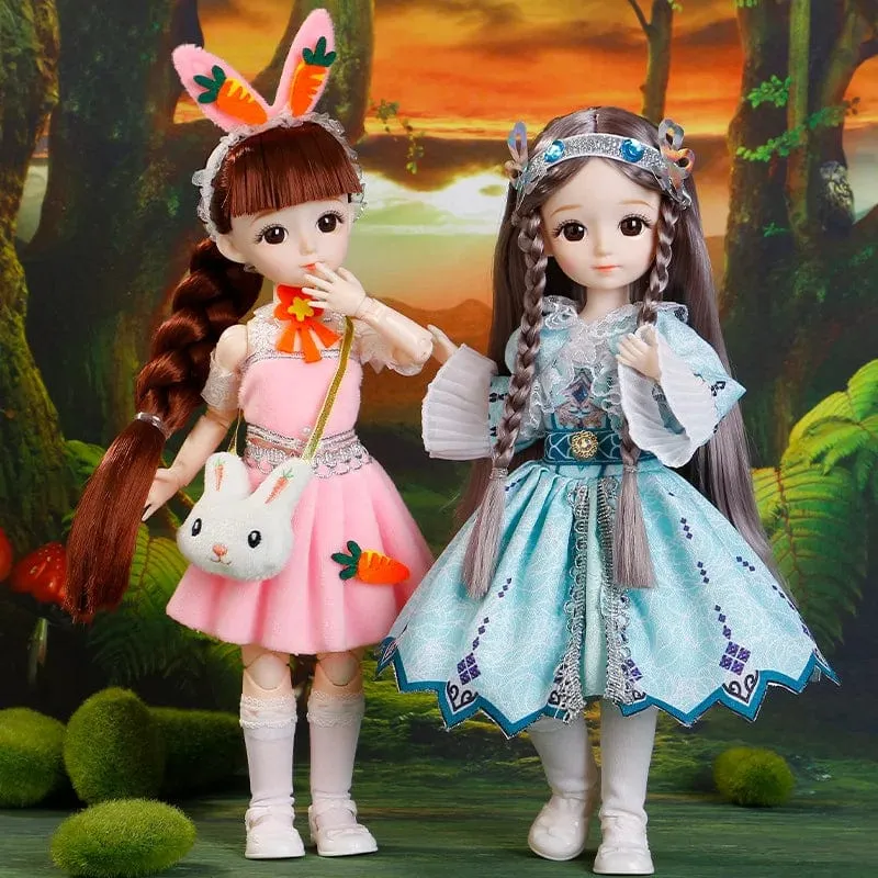 30cm Bjd Puppen Prinzessin Volles Set 1/6 Anime Bjd Mit Kleidung 23 Gemeinsame Bewegliche Körper 3D Augen Mädchen Verkleiden Geburtstag Geschenke Spielzeug