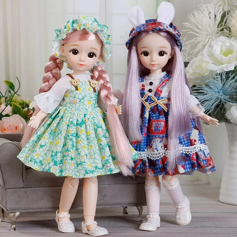 30cm Bjd Puppen Prinzessin Volles Set 1/6 Anime Bjd Mit Kleidung 23 Gemeinsame Bewegliche Körper 3D Augen Mädchen Verkleiden Geburtstag Geschenke Spielzeug