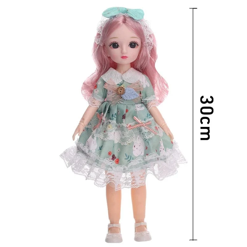 30cm Bjd Puppen Prinzessin Volles Set 1/6 Anime Bjd Mit Kleidung 23 Gemeinsame Bewegliche Körper 3D Augen Mädchen Verkleiden Geburtstag Geschenke Spielzeug